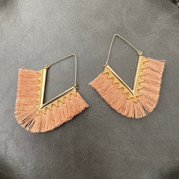 Jewelry - Tan Fringe Earrings